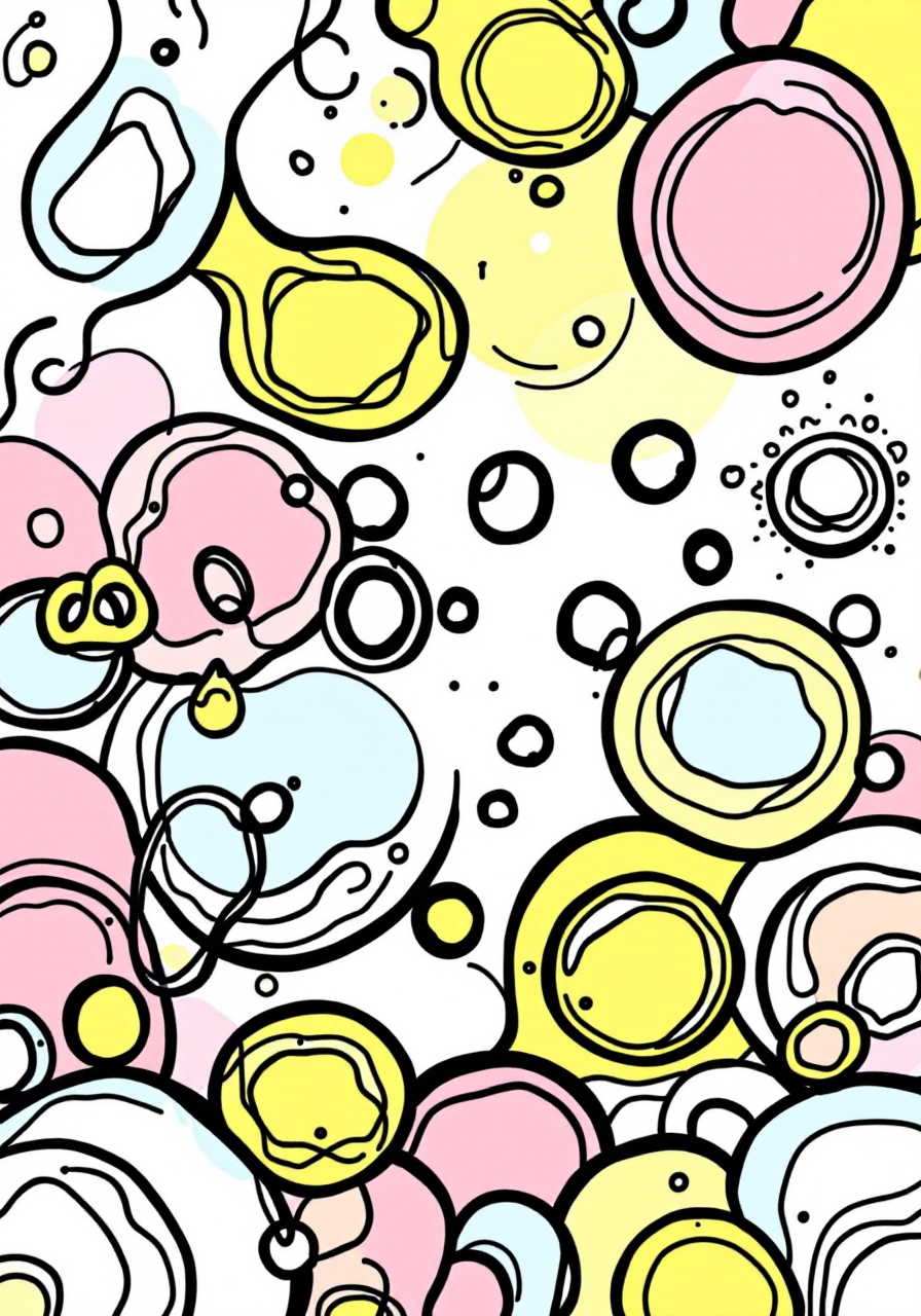 Spring Color Bubbles Coloring Pages Colorful Bubbles in Motion - Free Abstract Coloring Page