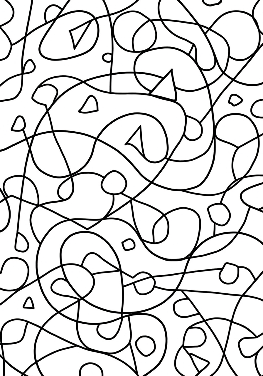 Swirling Geometric Patterns - Free Abstract Coloring Page