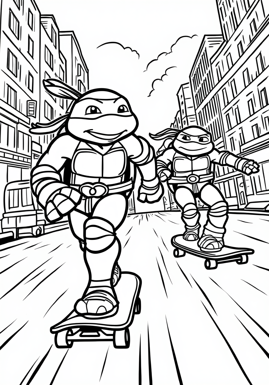 Turtles Riding Skateboards Through NYC Streets – Free Ninja Turtles ...